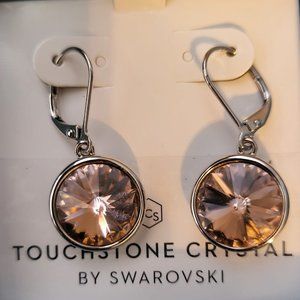 Lulu Earrings Vintage Rose (1821E) Touchstone Crystal by Swarovski